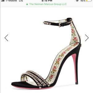 AUTHENTIC GUCCI embellished strap heels